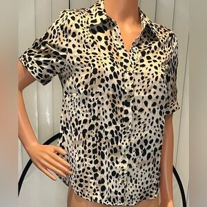 Jaclyn Smith Animal Print Button Down Shirt